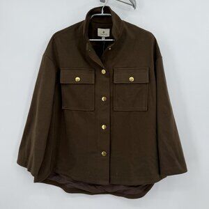 Tuckernuck Chocolate Brown Marant Shirt Jacket 'Shacket' Button Front size XS **
